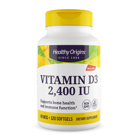 Healthy Origins Vitamin D3 - 2400 IU - 120 Softgels