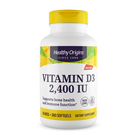 Healthy Origins Vitamin D3 - 2400 IU - 360 Softgels