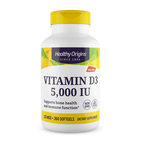 Healthy Origins Vitamin D3 - 5000 IU - 360 Softgels
