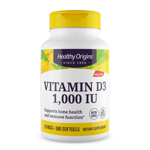 Healthy Origins Vitamin D3 - 1000 IU - 180 softgels
