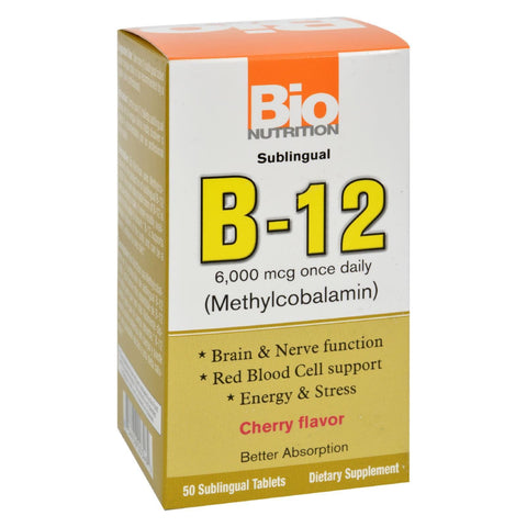 Bio Nutrition - B12 Sublingual - 6000 mcg - 50 Tablets