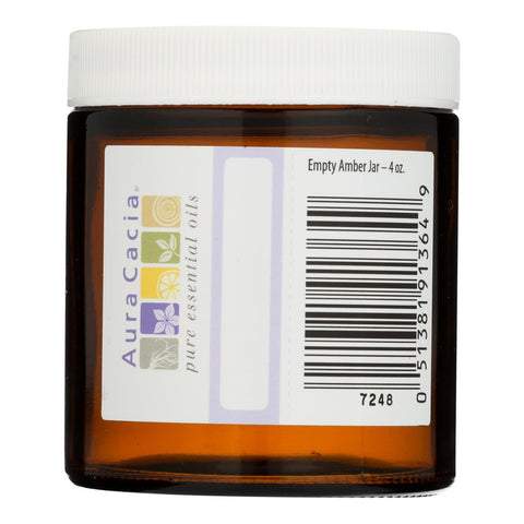 Aura Cacia - Bottle - Glass - Amber - Wide Mouth with Writable Label - 4 oz