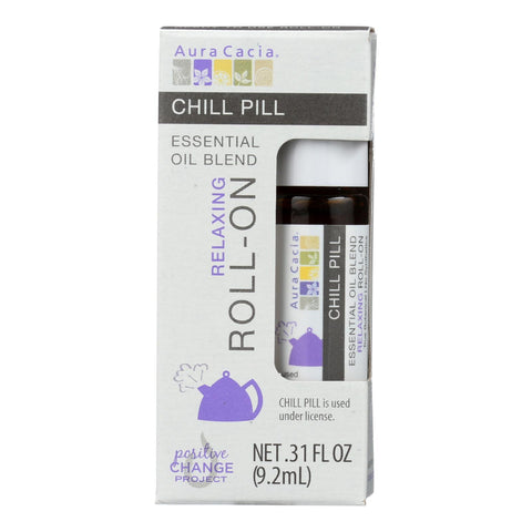 Aura Cacia - Roll On Essential Oil - Chill Pill - Case of 4 - .31 fl oz