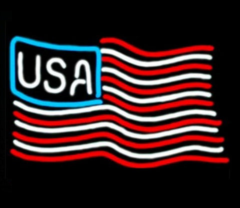 USA Flag Neon Bar Sign