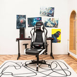 Gaming Chair Adjustable Swivel Racing Style Computer Office Chair-White - Color: White