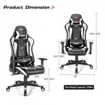 Gaming Chair Adjustable Swivel Racing Style Computer Office Chair-White - Color: White