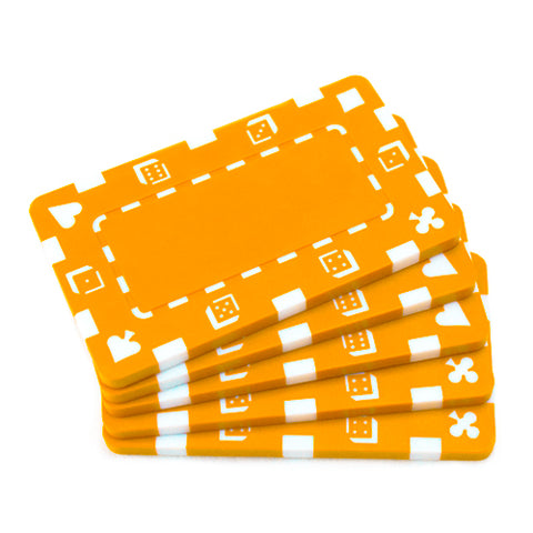 5 Orange Rectangular Poker Chips