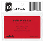 Set of 10 Red Plastic Poker Size Cut Cards