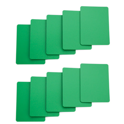 Set of 10 Green Plastic Poker Size Cut Cards