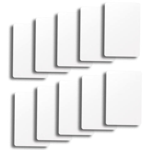 Set of 10 White Plastic Bridge Size Cut Cards