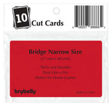 Set of 10 Red Plastic Bridge Size Cut Cards