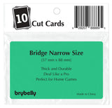 Set of 10 Green Plastic Bridge Size Cut Cards