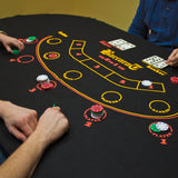 Black Baccarat Casino Table Felt Layout