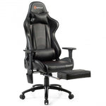 Ergonomic High Back PU Leather Massage Gaming Chair-Black - Color: Black