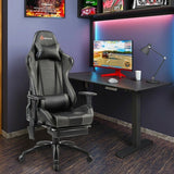 Ergonomic High Back PU Leather Massage Gaming Chair-Black