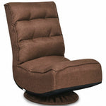 5-Position Folding Floor Gaming Chair-Rustic Brown - Color: Rustic Brown