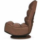 5-Position Folding Floor Gaming Chair-Rustic Brown - Color: Rustic Brown