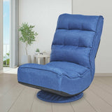 5-Position Folding Floor Gaming Chair-Navy - Color: Navy