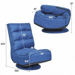 5-Position Folding Floor Gaming Chair-Navy - Color: Navy