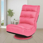 5-Position Folding Floor Gaming Chair-Pink - Color: Pink