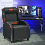 Massage Gaming Recliner Chair with Headrest and Adjustable Backrest for Home Theater-Orange - Color: Orange