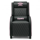 Massage Gaming Recliner Chair with Headrest and Adjustable Backrest for Home Theater-Pink - Color: Pink