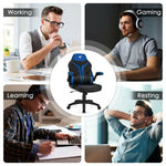 Height Adjustable Swivel High Back Gaming Chair Computer Office Chair-Blue - Color: Blue